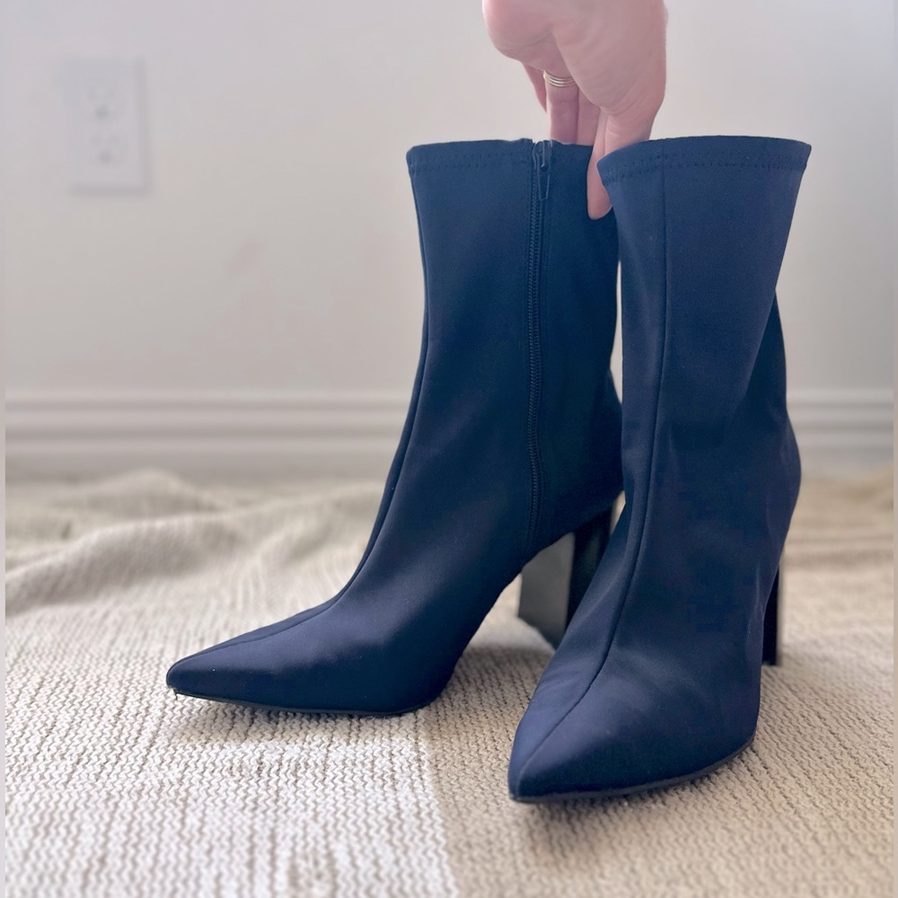Jeffrey Campbell 'Siren' navy neoprene boots